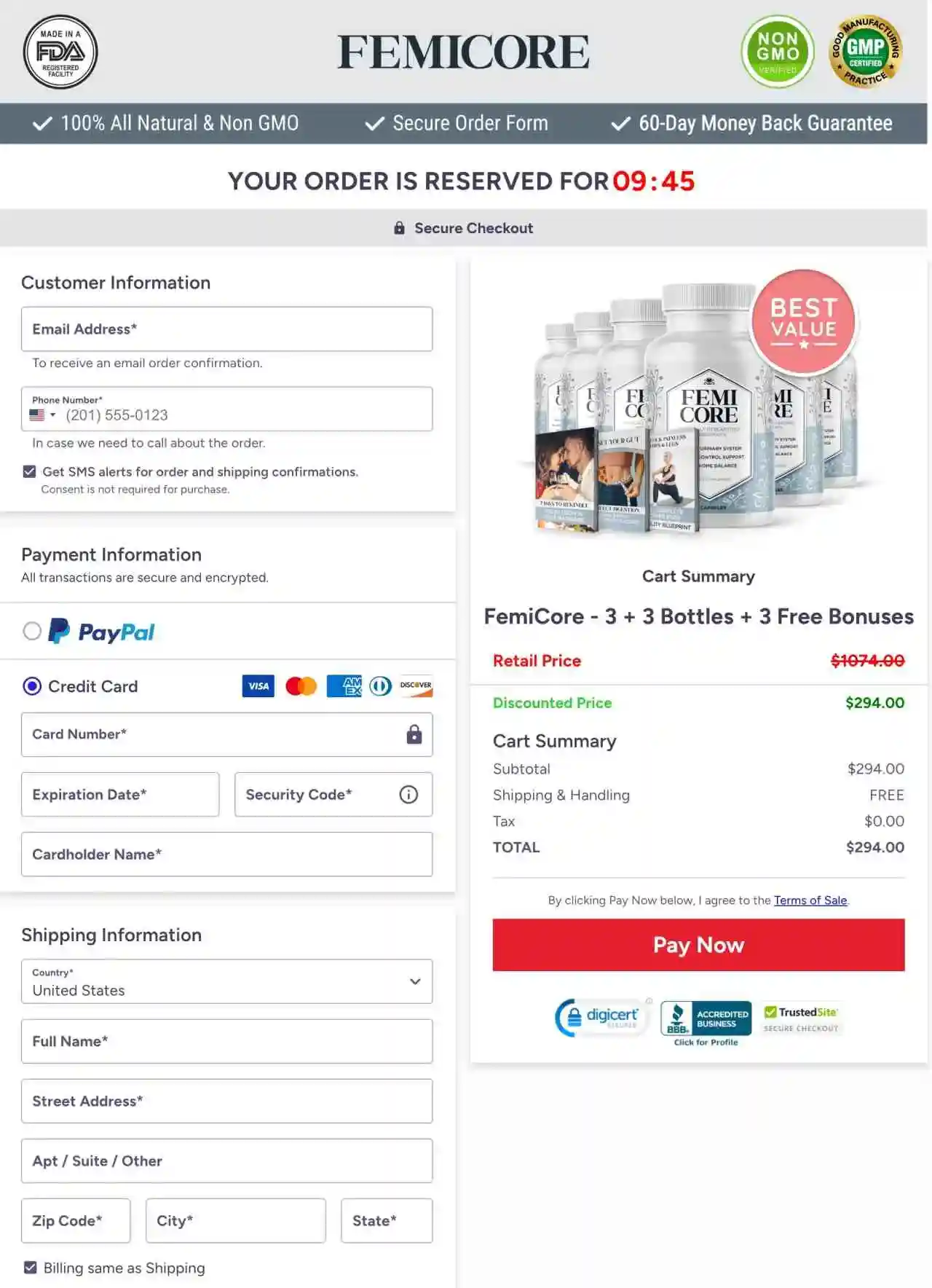 Femicore Secure Checkout 2026 Official